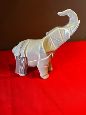 Ourense - Geometric Porcelain Elephant Figurine - Image 1 of 5
