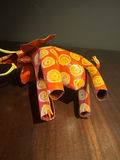 Hand carved animal figurines: painted elephant and carved lion - thumbnail 4 of 7