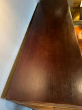 Slatted wood walnut cabinet with 3 drawers and 2 cabinet doors - thumbnail 2 of 3