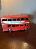 Red tin double-decker London bus toy - thumbnail 1 of 2