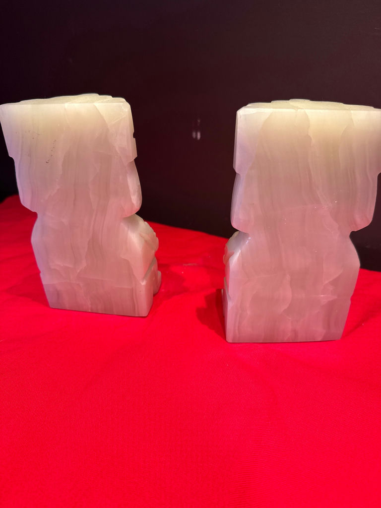 Mayan Aztec hand carved bookends  - image 3 of 3