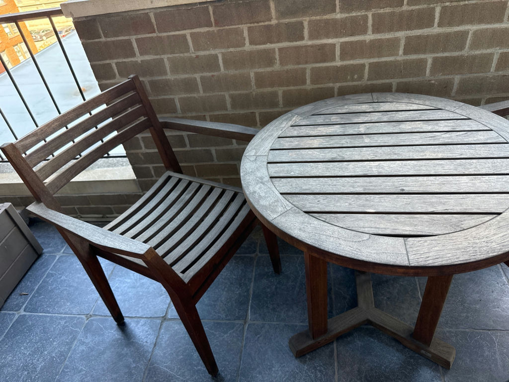 Teak Wooden Outdoor Bistro Table and Two Chairs - image 3 of 3
