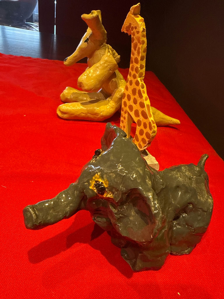 Handmade animal sculptures: giraffe and dogs - image 2 of 7