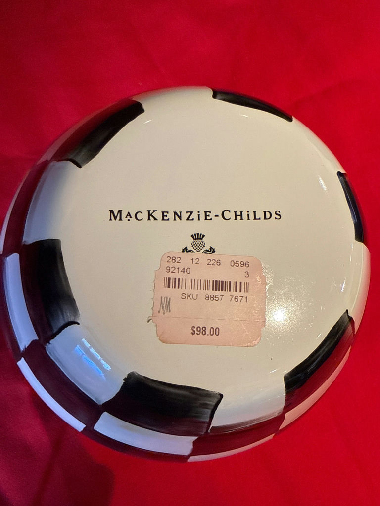 MacKenzie-Childs Black and White Checkered Ceramic Bowl - image 3 of 3