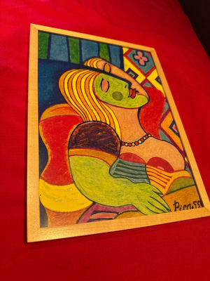 Pablo Picasso -Framed abstract colorful print - Image 1 of 3