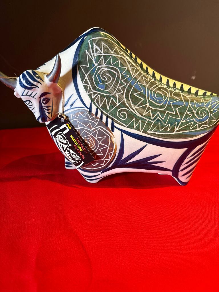 Art Escudellars Hand-Painted Ceramic Bull Figurine - image 1 of 5