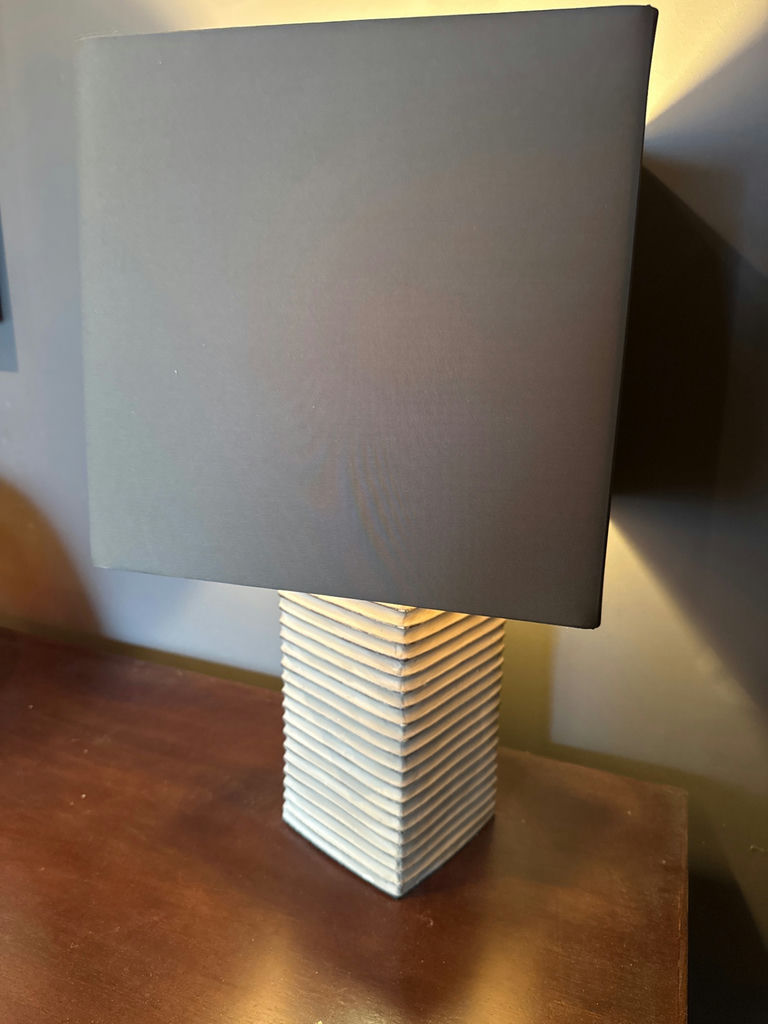 Ribbed-Column Table Lamp with Square Shade - image 3 of 3
