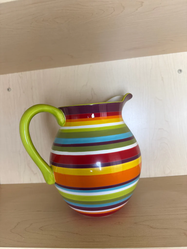 Crate and barrel Striped Ceramic Pitcher - image 1 of 1