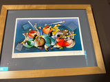 David Shluss serigraph Framed Abstract Musician Print - thumbnail 1 of 4
