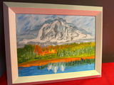 Framed Mountain Landscape Painting - thumbnail 2 of 3