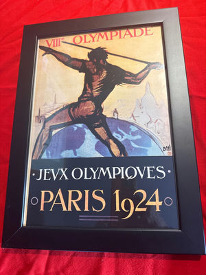 Framed Paris 1924 Olympics Poster Print - Image 1 of 1