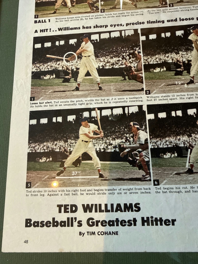 Framed Ted Williams Baseball Magazine Page - image 3 of 3