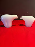 Pair of white art glass polar bear bear-shaped figurines - thumbnail 1 of 5