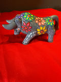 Boda Striped Glass Vase and Decorative Elephant Figurine - thumbnail 2 of 5