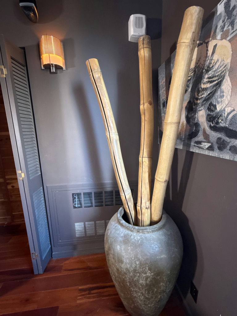 Decorative Floor Vase with Bamboo Poles