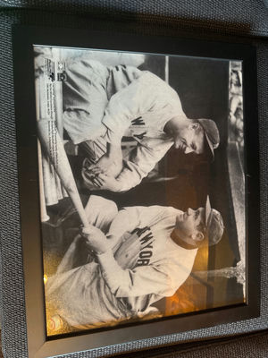 Framed Black and White Baseball Photograph Print - Image 1 of 4
