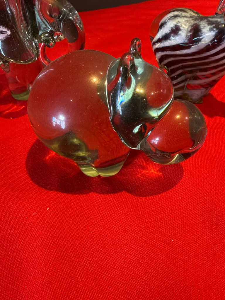 All made in Swaziland Three Handcrafted Glass Animal Figurines - image 2 of 6