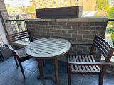 Teak Wooden Outdoor Bistro Table and Two Chairs - thumbnail 1 of 3