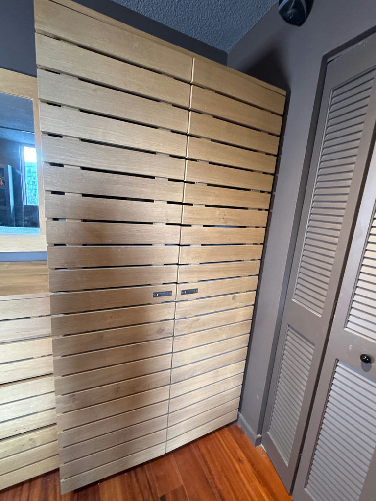 Wood Slat Double-Door Storage Cabinet - image 1 of 3