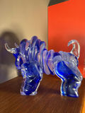 Murano glass Blue Glass Bull Figurine - thumbnail 1 of 3