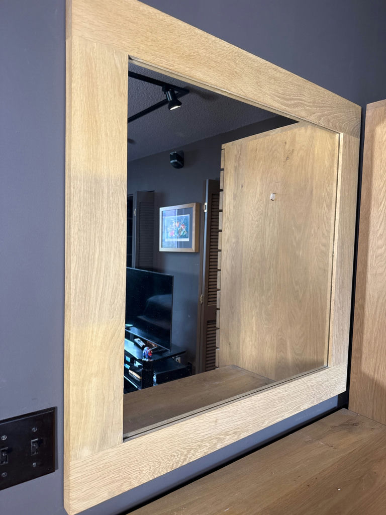 Wood Slat Dresser With Framed Mirror - image 3 of 3
