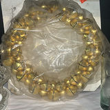 Assorted decorative glassware, ceramics, and a gold bell wreath - thumbnail 6 of 6