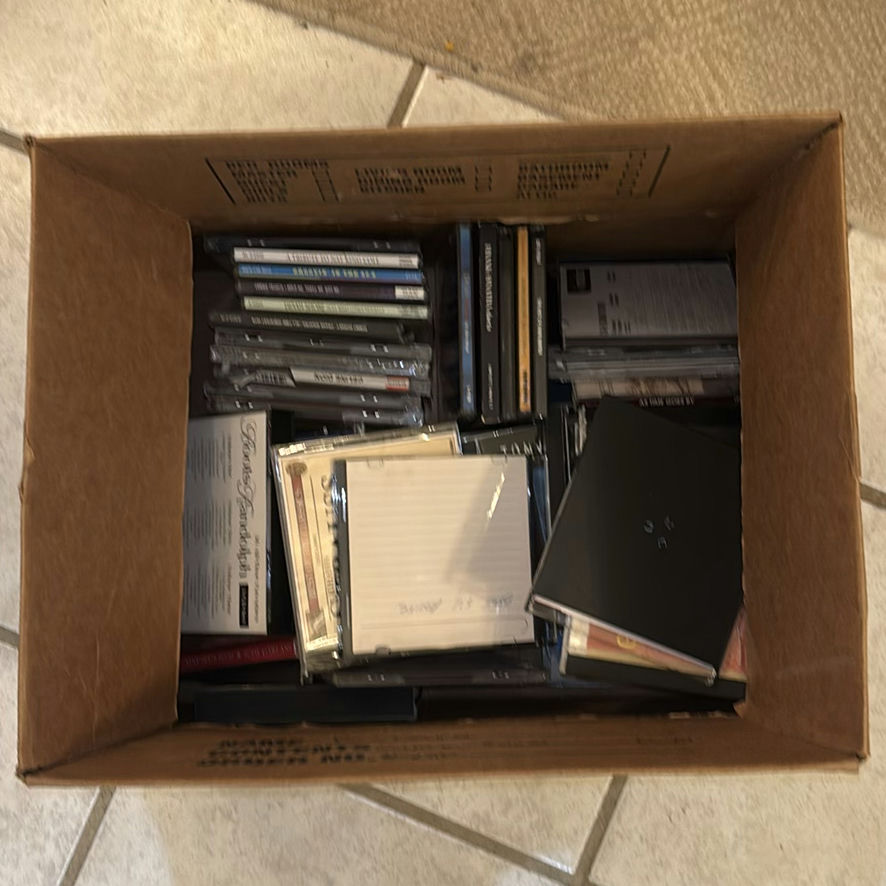 Box of CDs and Cassette Tapes - image 1 of 6