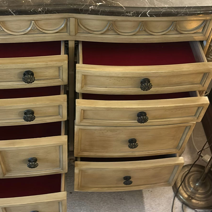 Ornate carved dresser with mirror - image 8 of 8