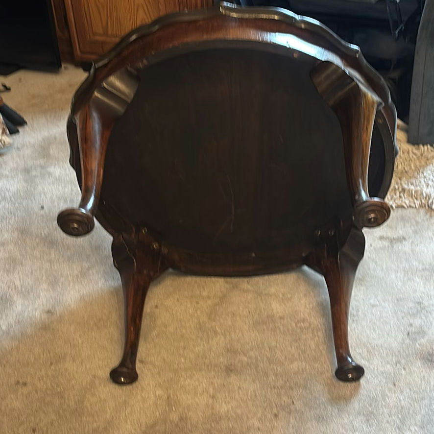 Round Burl Wood Table on Three-Leg Pedestal - image 3 of 3