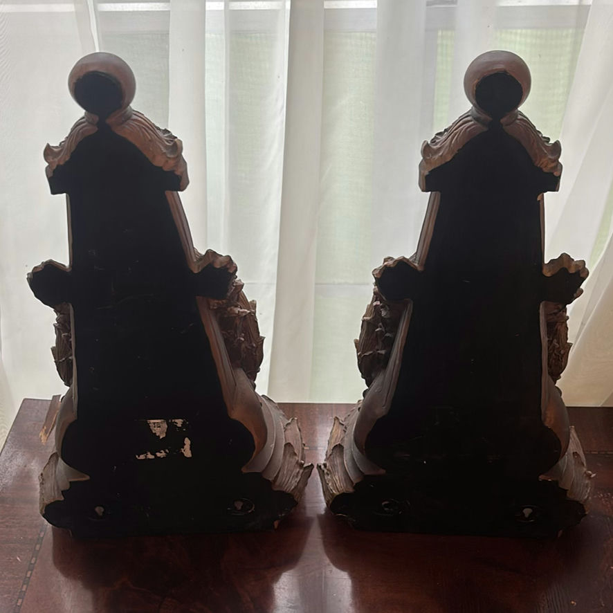 Pair of carved wooden lamp bases - image 4 of 4
