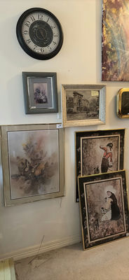 Assorted framed art and wall clocks - Image 1 of 15