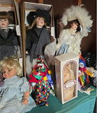 Collection of vintage fashion dolls with boxed sets and a clown doll - thumbnail 5 of 5