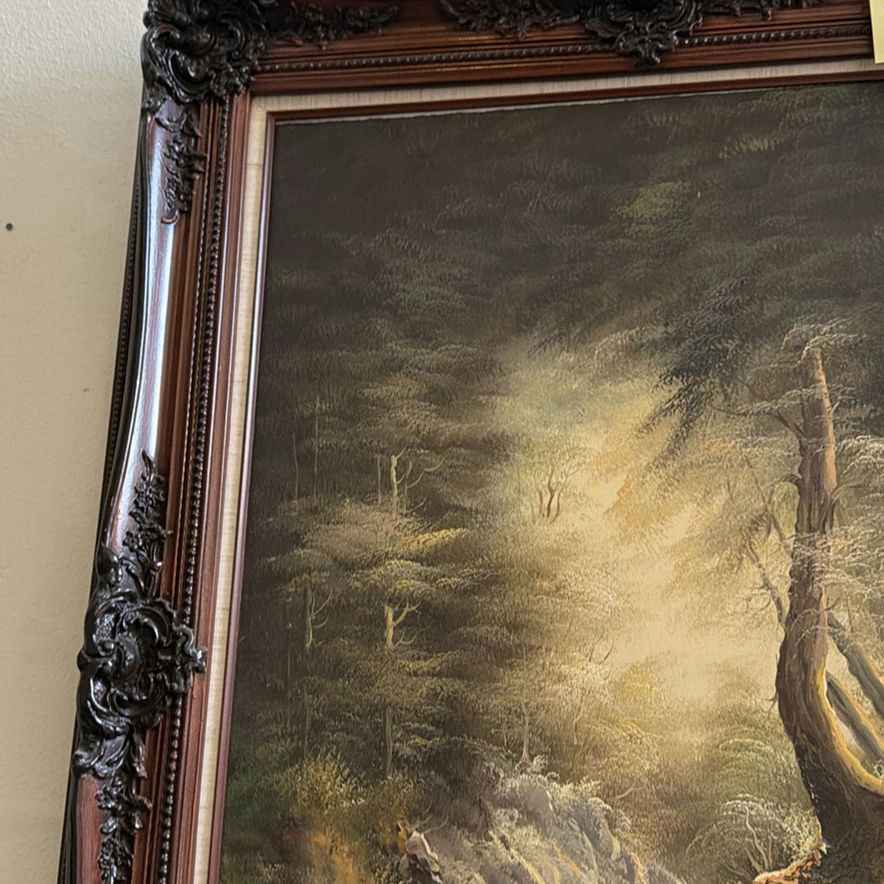 Ornate framed landscape painting - image 5 of 7