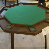 Octagonal wooden gaming table with green felt - thumbnail 3 of 3