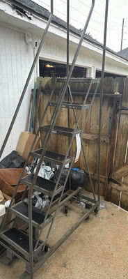 Metal rolling multi-step stair ladder - Image 1 of 5