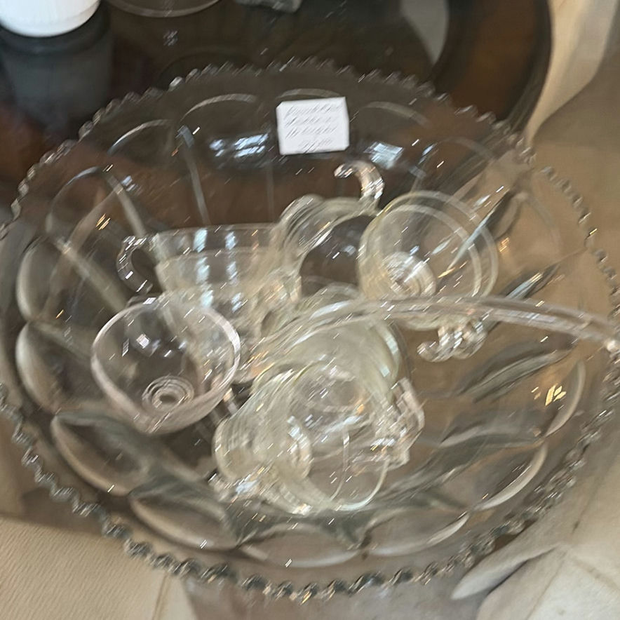 Glass Punch Bowl Set with Ladle and 10 Cups - image 4 of 4