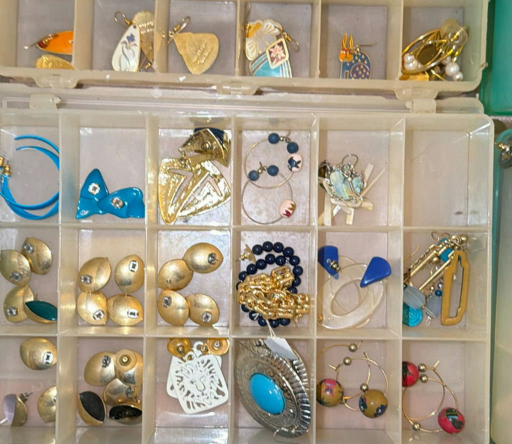 Assorted jewelry collection: earrings, bracelets, brooches, and pendants - image 5 of 13