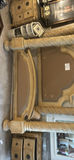 Ornate four-poster bed frame with carved posts - thumbnail 1 of 5