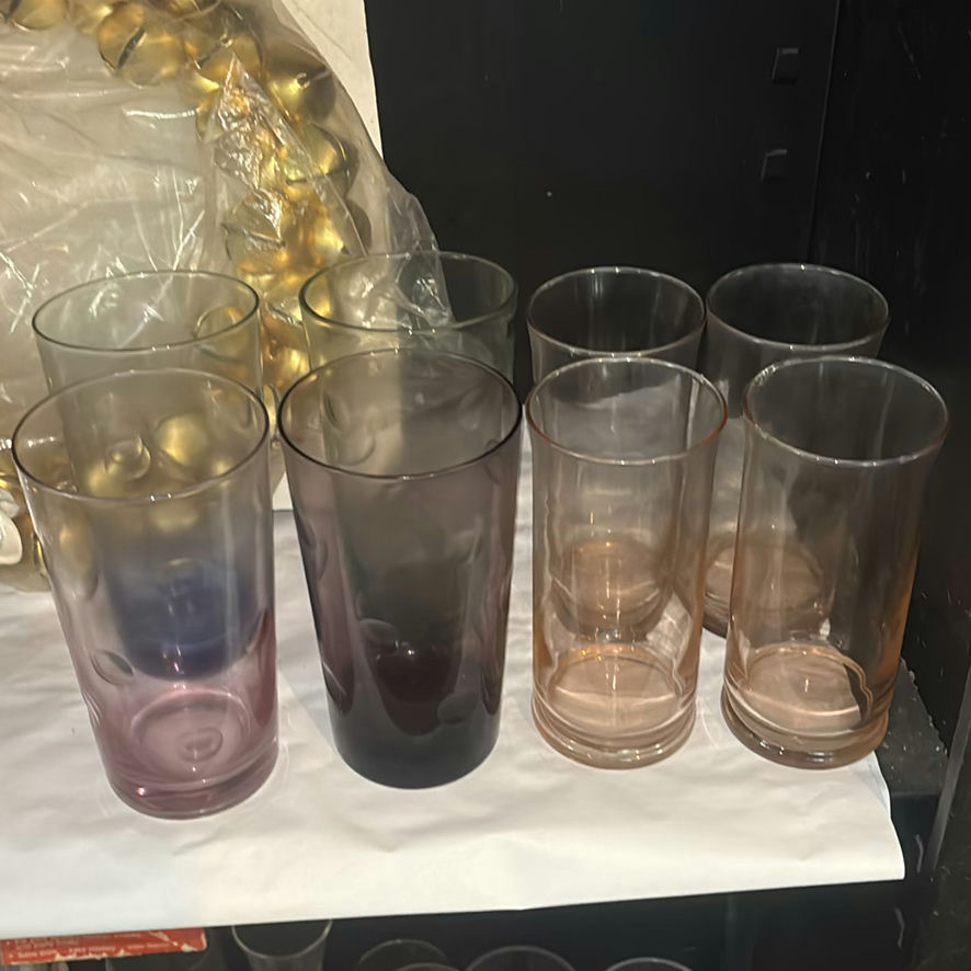 Assorted decorative glassware, ceramics, and a gold bell wreath - image 3 of 6