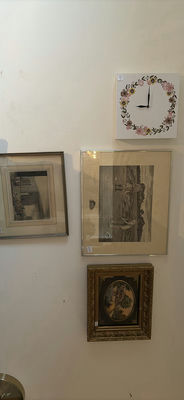 Assorted framed artworks and decorative clock - Image 1 of 10