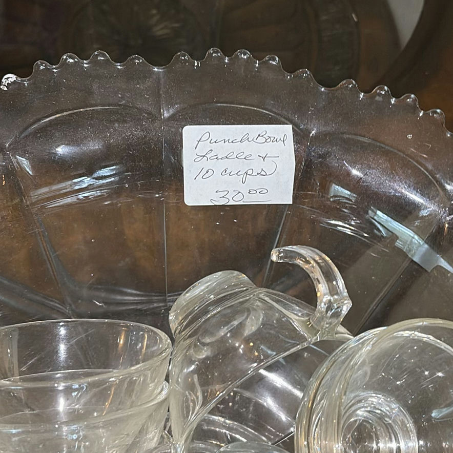 Glass Punch Bowl Set with Ladle and 10 Cups - image 3 of 4