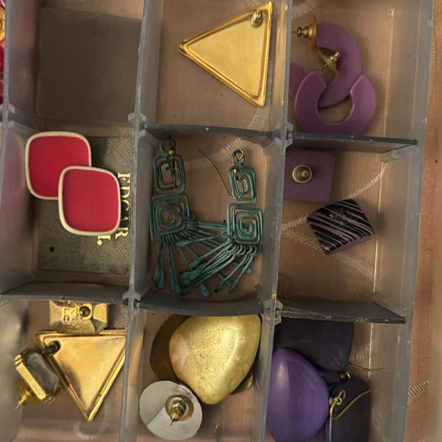 Assorted jewelry in a multi-compartment organizer - image 10 of 13