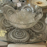 Crystal Punch Bowl Set with Matching Glassware and Serving Tray - thumbnail 4 of 6