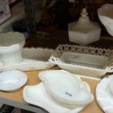 White embossed ceramic serving dishes and compotes - thumbnail 5 of 5