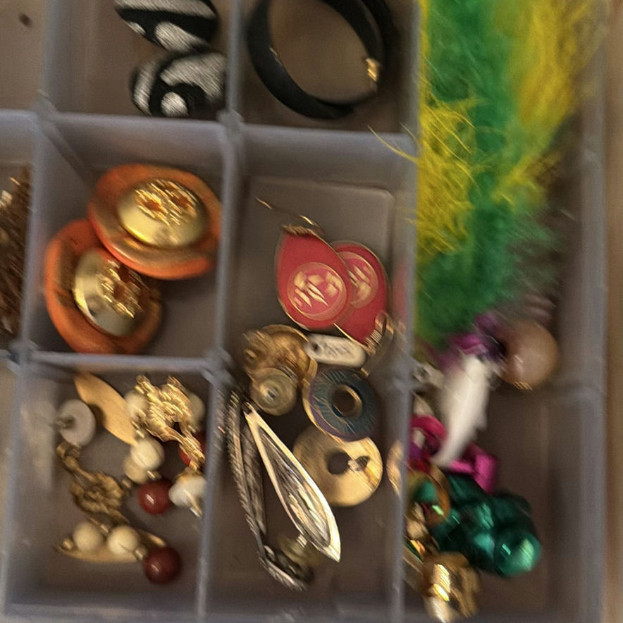 Assorted jewelry in a multi-compartment organizer - image 11 of 13