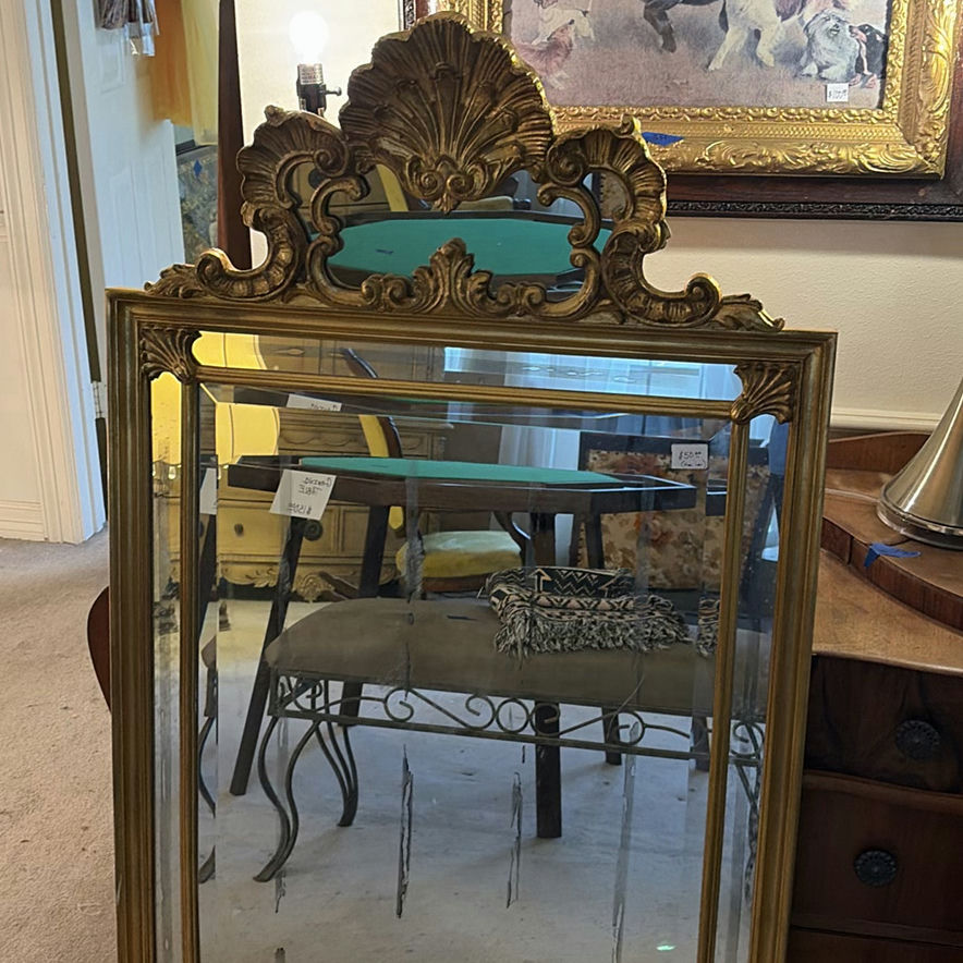 Ornate gold-framed wall mirror - image 2 of 5