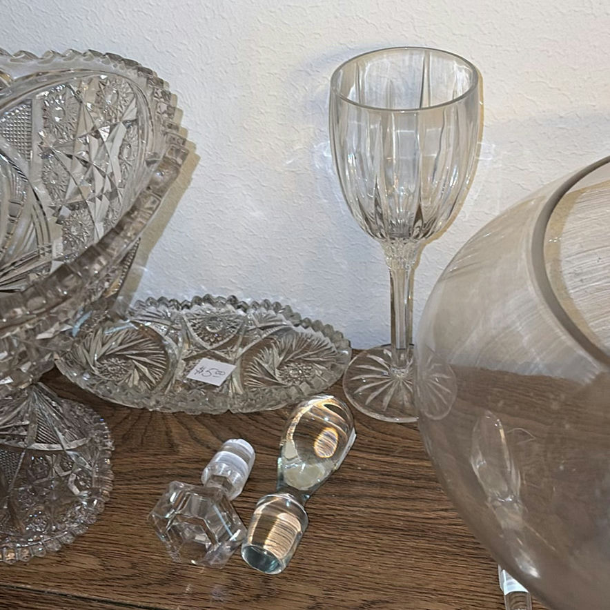 Crystal Glassware Collection with Bowls, Compotes, and Stemware - image 3 of 11