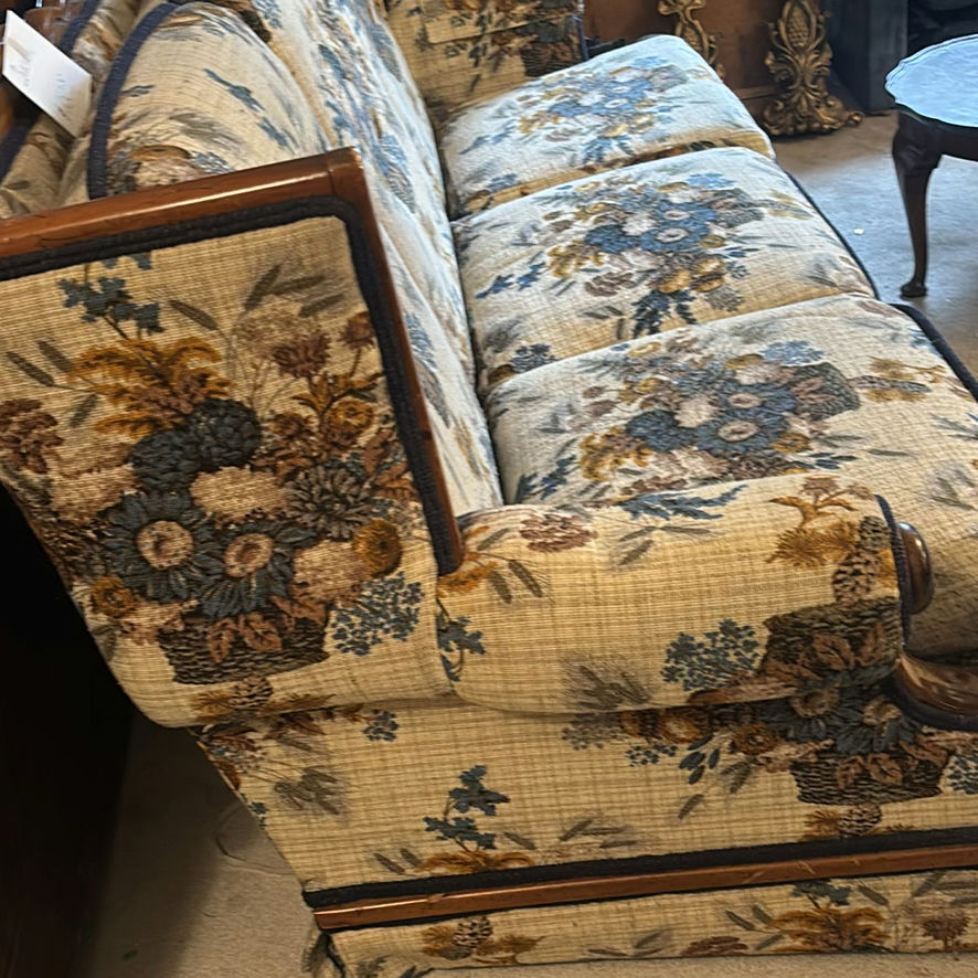Vintage floral upholstered sofa set - image 5 of 13