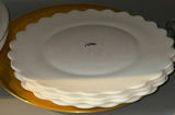 Stacked white ceramic plates with glass and crystal serving dishes - thumbnail 4 of 6