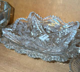 Etched clear glass serving pieces with rose motif - thumbnail 6 of 9